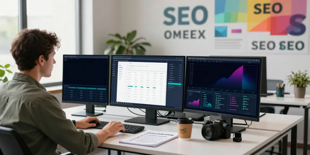 SEO specialist optimizing instant indexing strategies at a digital workspace.