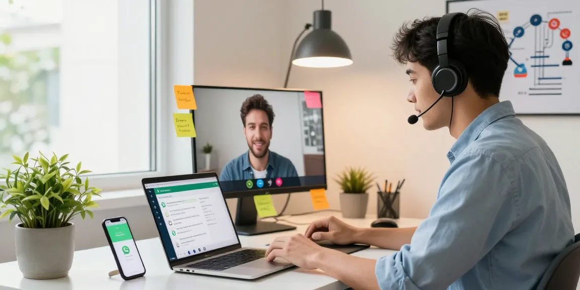 WhatsApp下載 on a modern workspace setup showcasing vibrant digital tools.