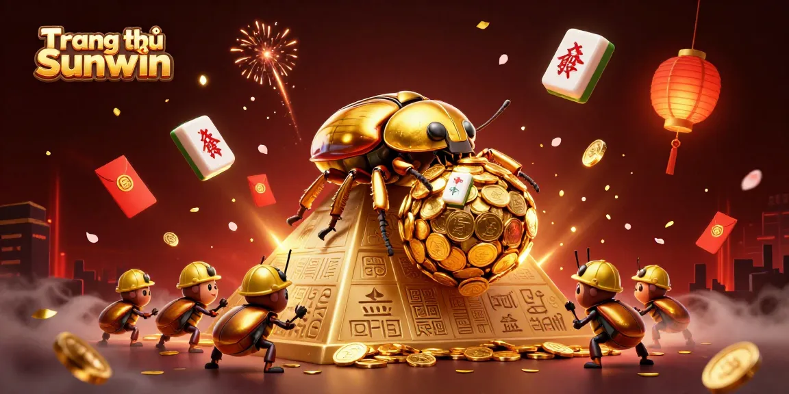 Engage with Trang chủ Sunwin's vibrant golden casino themed illustration showcasing wealth and fortune.