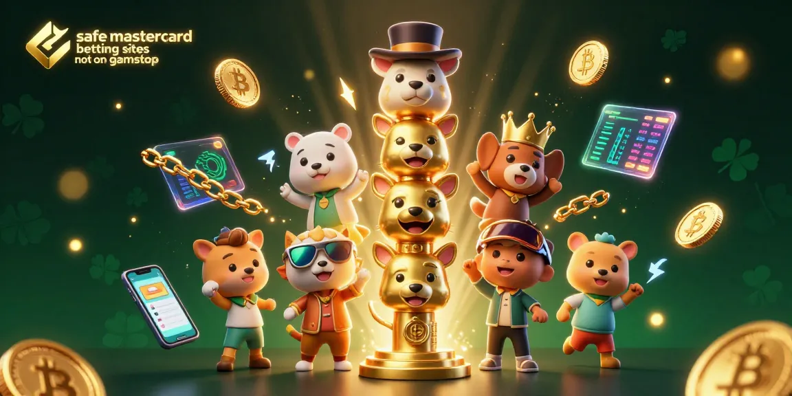 Engage with safe mastercard betting sites not on gamstop through a vibrant casino-themed 3D illustration.